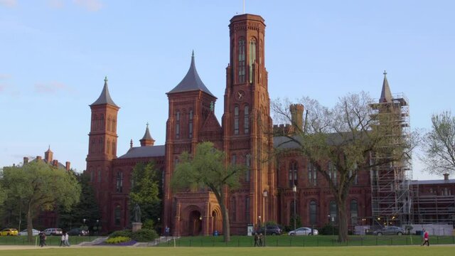 Smithsonian Institution Under Construction on a Beautiful Spring Day