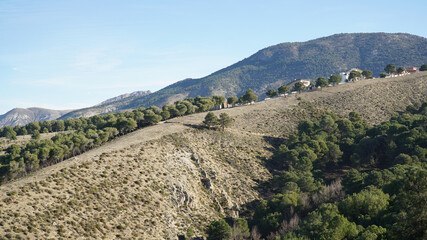Fototapeta premium Cerro del Trevenque Peak in the Sierra Nevada mountain range of Andalusia near Grenada in Spain.