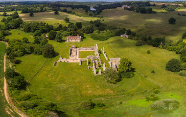 Ruins of Bayham Abbey, East Sussex, UK - church, chapter house and gatehouse
