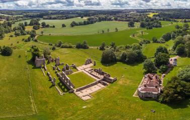 Ruins of Bayham Abbey, East Sussex, UK - church, chapter house and gatehouse
