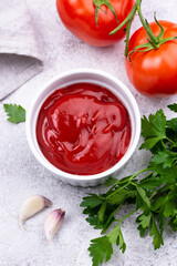 Fresh homemade tomato sauce with garlic