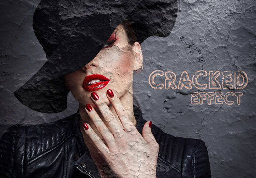 Cracked Photo Effect Mockup