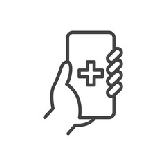 Call doctor icon. Outline icon. Vector illustration.