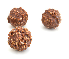 Chocolate candies isolated on white background cutout