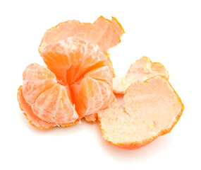 Orange mandarin or tangerine fruit isolated on white background