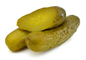 Pickled cucumbers Isolated on white