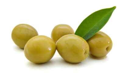 heap of olive on white