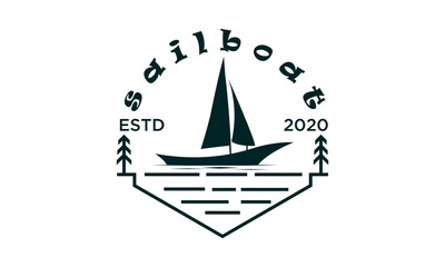 Simple Sailboat logo design for business