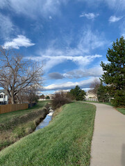 Suburban Bike Path in the Spring