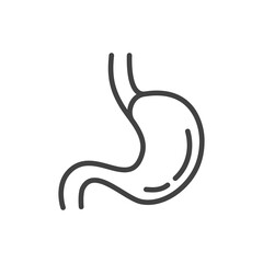 Stomach organ outline icon. Medicine and healthcare, medical support sign. Vector illustration.