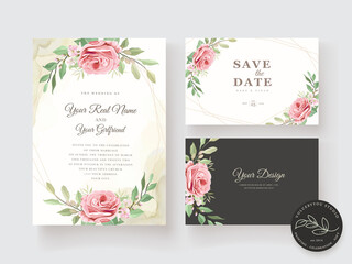 watercolor eucalyptus invitation card set
