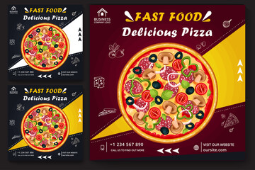 FAST FOOD PIZZA FOR RESTAURANT SQUARE DESIGN