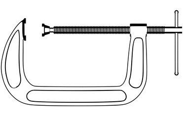 Obraz premium Metal C or G clamp vector
