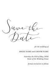 Wedding invitation save the date card layout
