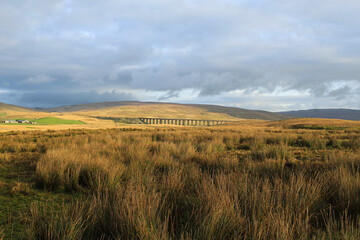 Fototapeta premium Ribblehead Viaduct in United Kingdom during a winter morning