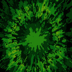 Pintura abstracta en tonos verdes.