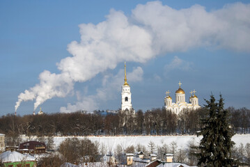 Architecture of Vladimir town, Russia. Popular touristic landmark.