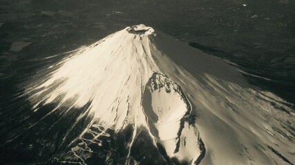 Mount Fuji Japan from 35,000 feet
