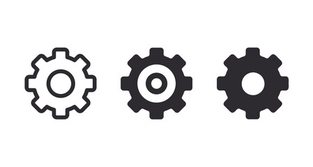 Settings Icon. Vector gear. Options button. Service symbol. Gear vector icon. Set of black cogwheels. Cogwheel icon.