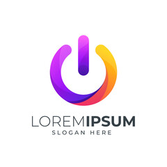 colorful power button logo design