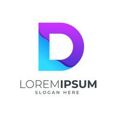 modern letter d logo design