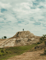man on the top of the mountain