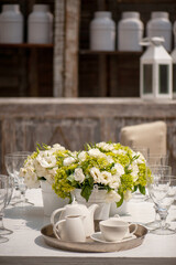 Flowers on a cocktail table