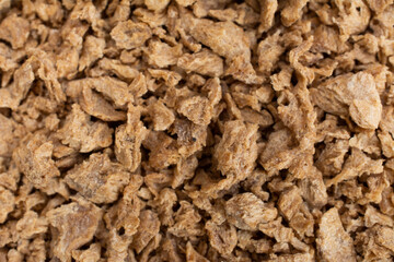 Closeup of textured vegetable protein