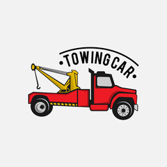 Fototapeta na wymiar car tow truck emblems, labels and design elements,pickup truck logos, emblems and icons. Car service logotype design. Tow and wrecker truck. Pickup with snow plow.