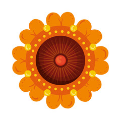 flower orange color on white background vector illustration design