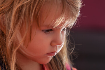 Fototapeta premium image of a child from profile