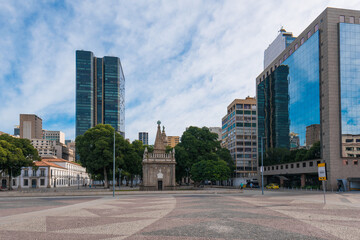 Empty November XV Square in Rio de Janeiro City Downtown
