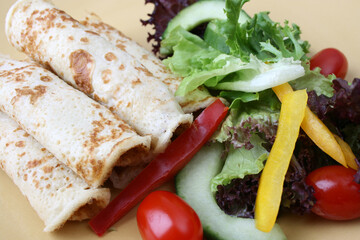 Salad with Pancakes