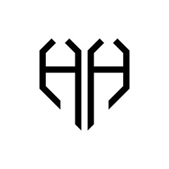 Initial letter hh heart geometric logo vector