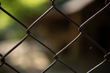 Close-up of the Wire Fence Blurred Background