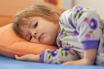 little girl after waking