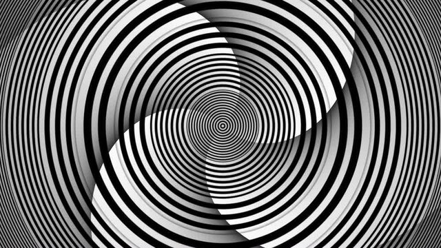 Hypnotic Rhythmic Movement Black And White Circle Kaleidoscope Animation