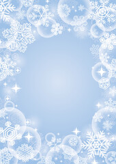 【冬・クリスマス素材】雪の結晶の背景イラスト