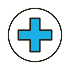 medical cross symbol line and fill style