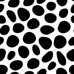 Hand drawn abstract dot seamless pattern. Vector abstract cow print. Spot texture for textile, card, print, postcard.
