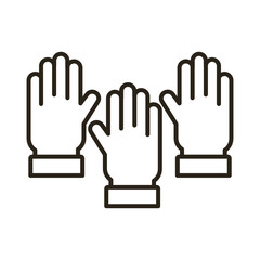 Obraz premium hands human up line style icon