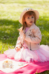 a girl poses in nature