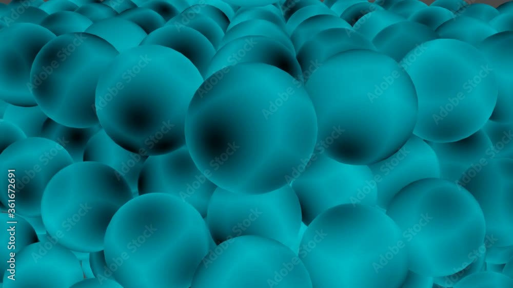 Fototapete hd video of abstract sphere rows background, with black animated shadows going over balls illuminate