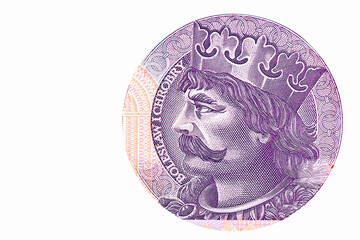 King Boleslaw I Chrobry (Boleslaus I the Brave or the Valiant) Portrait from Poland Banknotes.