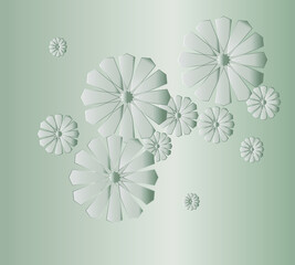 3D flowers white for backgrounds, textiles, wallpaper, cards, vector illustration pattern