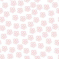 Fototapeta na wymiar Simple random flower seamless repeat pattern background