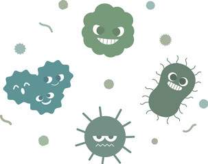 かわいいカビのキャラクターイラスト