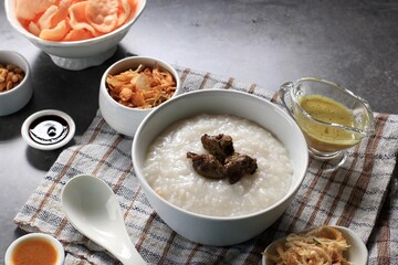 Bubur Ayam or Indonesian Rice Chicken Porridge