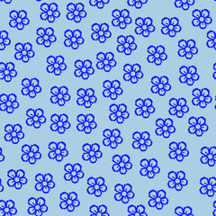 Simple random flower seamless repeat pattern background