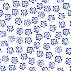 Simple random flower seamless repeat pattern background